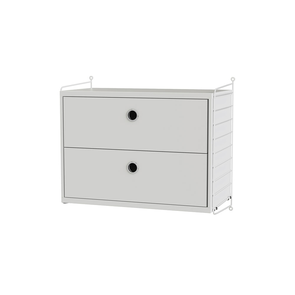 Chevet mural 2 tiroirs - Blanc - String Furniture