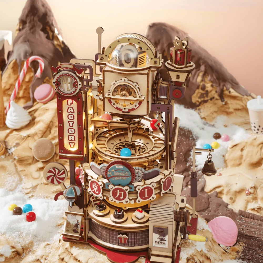 Jeu de Construction Chocolate Factory Marble Run ROKR Robotime