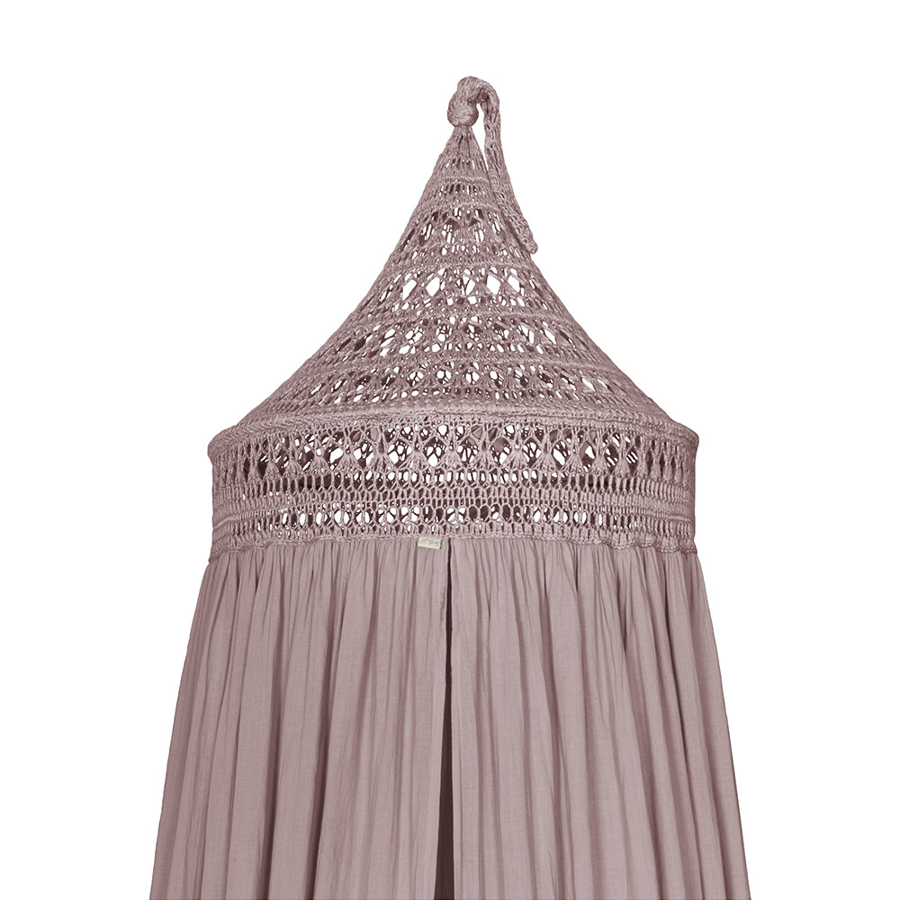 Ciel de lit Tara Crochet et coton bio - Vieux rose Numéro 74
