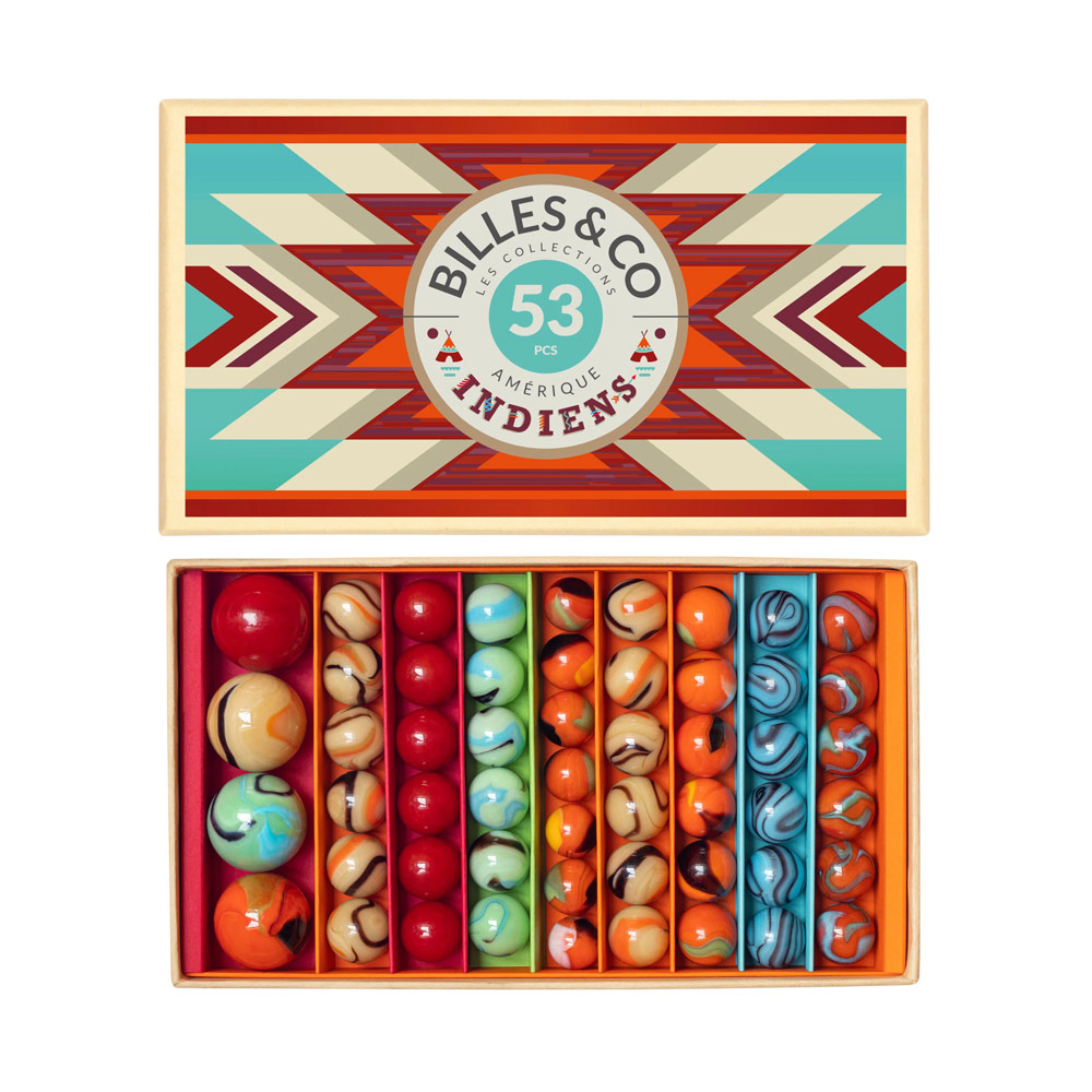 Coffret de 53 Billes - Indiens - Billes and Co