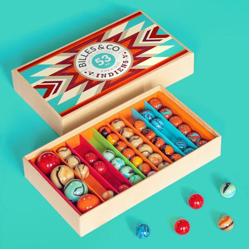 Coffret de 53 Billes - Indiens - Billes and Co
