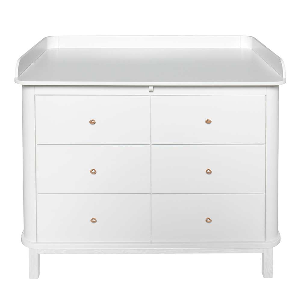 Commode avec grand plan à langer Wood - Blanc - Oliver Furniture
