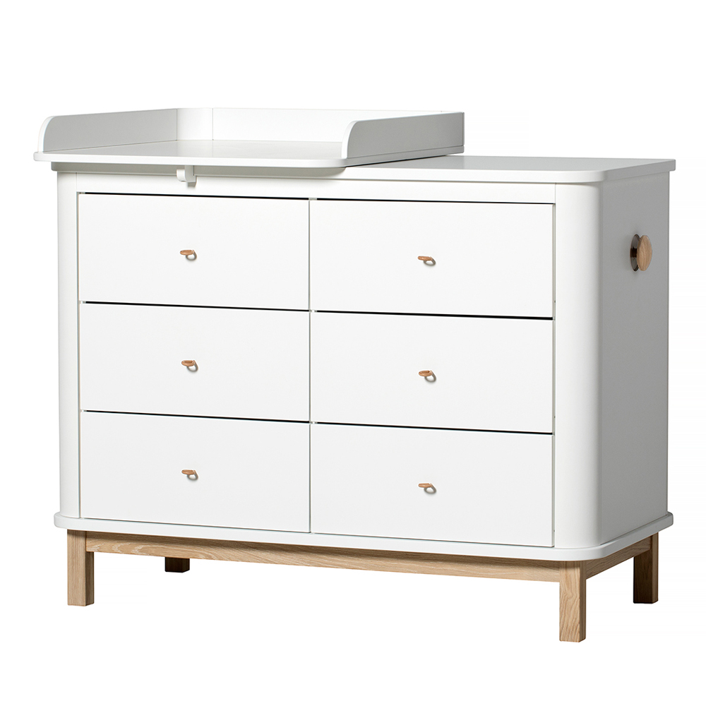 Commode avec petit plan à langer Wood - Chêne / Blanc - Oliver Furniture