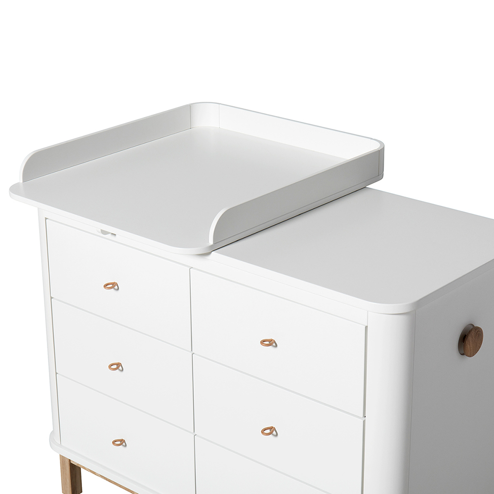Commode avec petit plan à langer Wood - Chêne / Blanc - Oliver Furniture