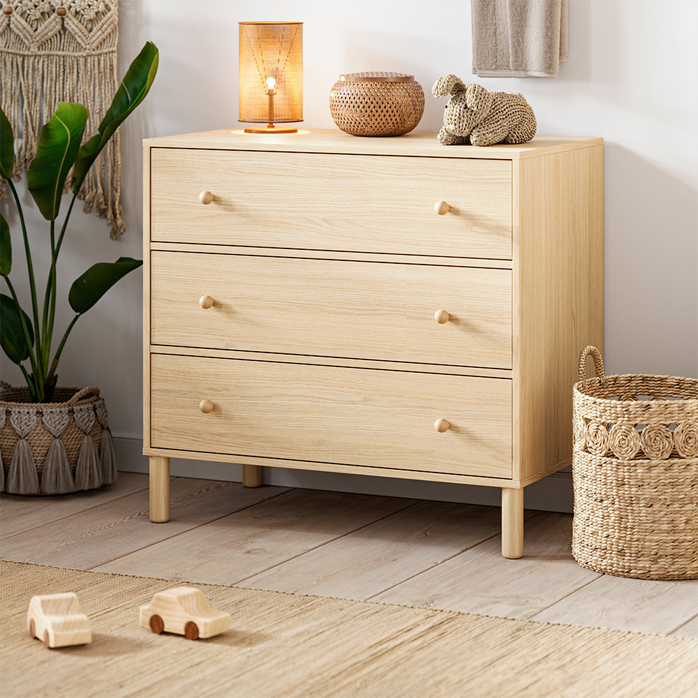 Commode 3 tiroirs à langer Tela - Chêne Vox