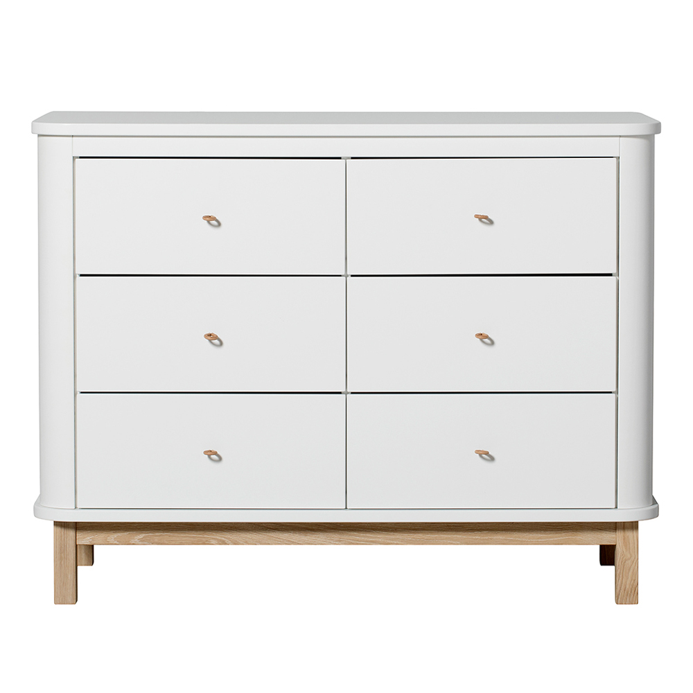 Commode 6 tiroirs Wood - Chêne / Blanc - Oliver Furniture