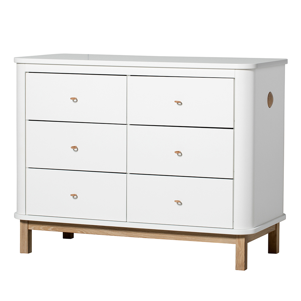 Commode 6 tiroirs Wood - Chêne / Blanc - Oliver Furniture