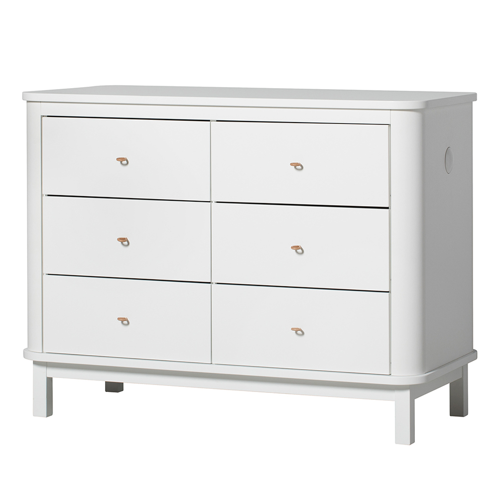 Commode 6 tiroirs Wood - Blanc - Oliver Furniture