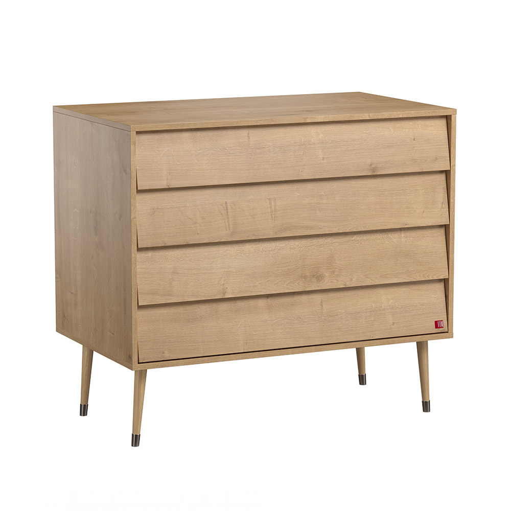 Commode 4 tiroirs à langer Bosque - Chêne - Vox