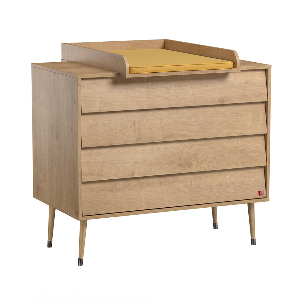 Commode 4 tiroirs à langer Bosque - Chêne - Vox