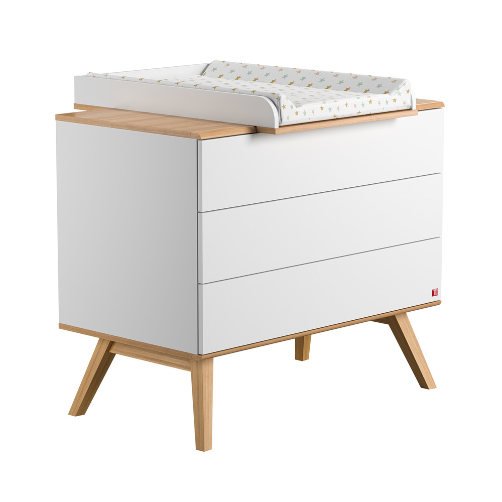 Commode à langer Nature - Blanc - Vox