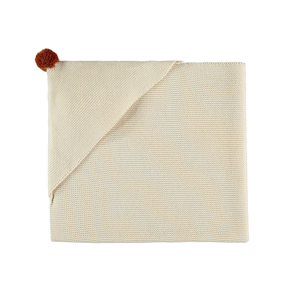 Plaid Cape en tricot So Natural - Ecru - Nobodinoz