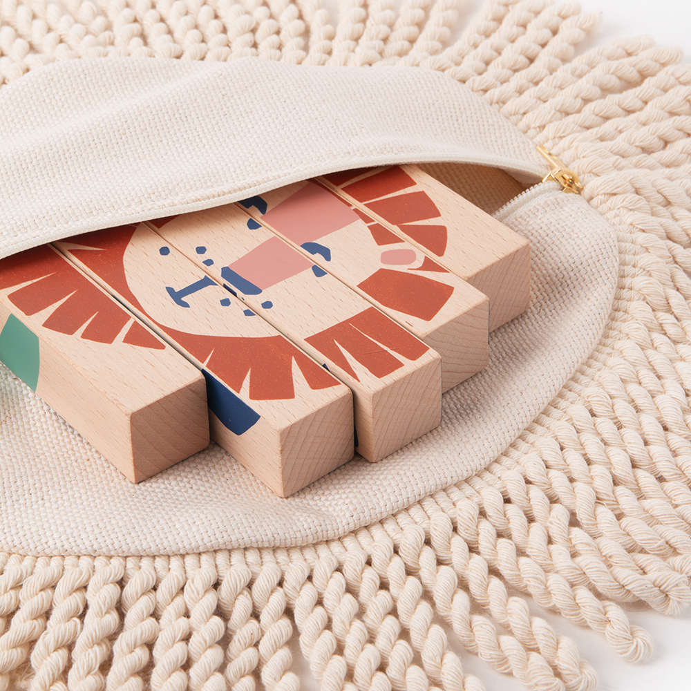 Puzzle blocs en bois Animaux Sauvages - Nobodinoz