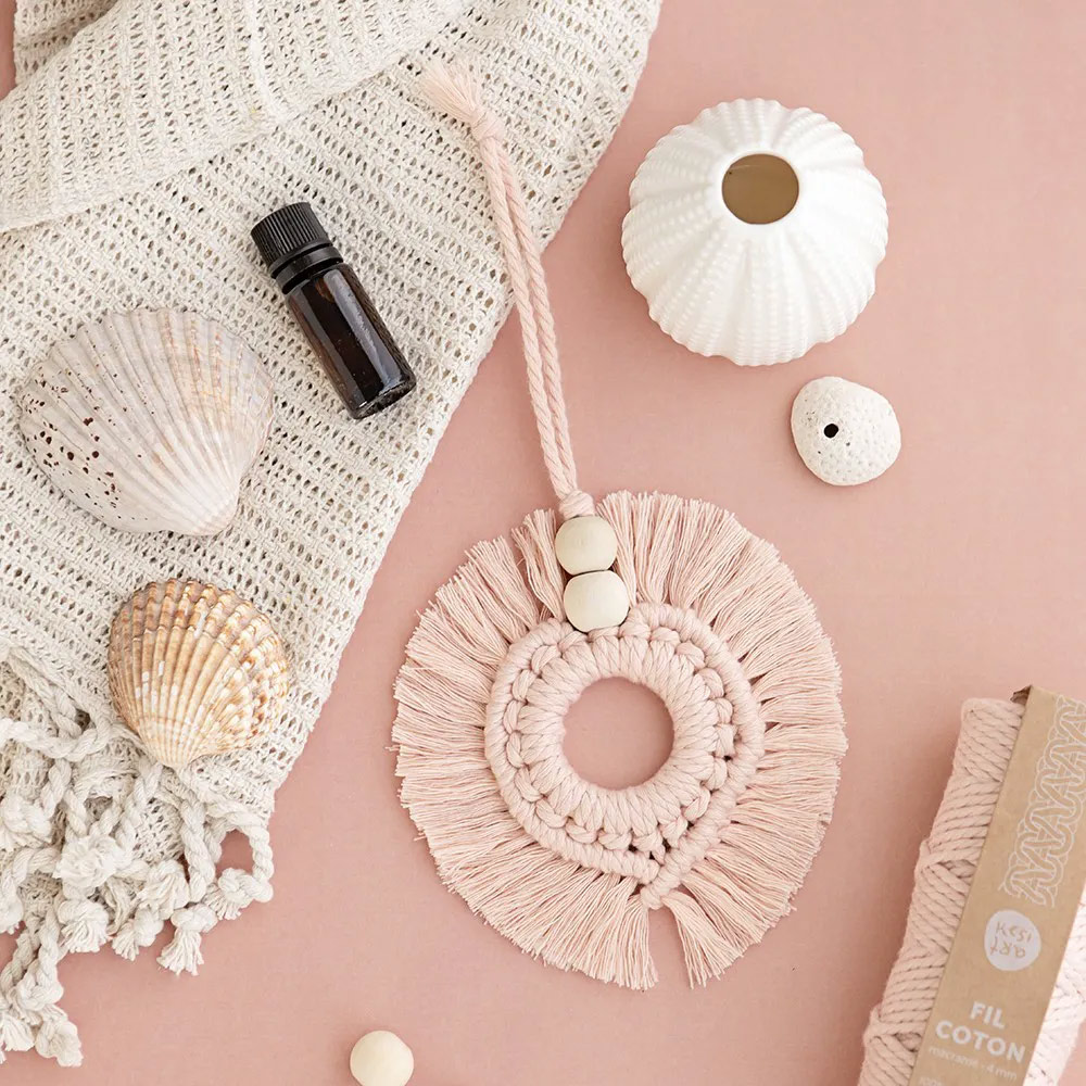 DIY Diffuseur Coeur en macramé Qalb - Nude Kesi'Art