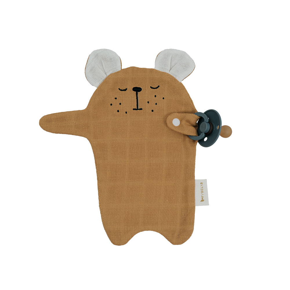 Doudou Attache-tétine Ours - Fabelab