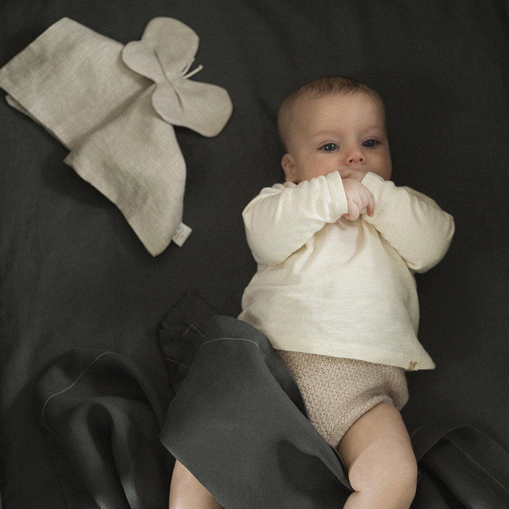 Doudou Papillon Lin Français - Greige Nobodinoz