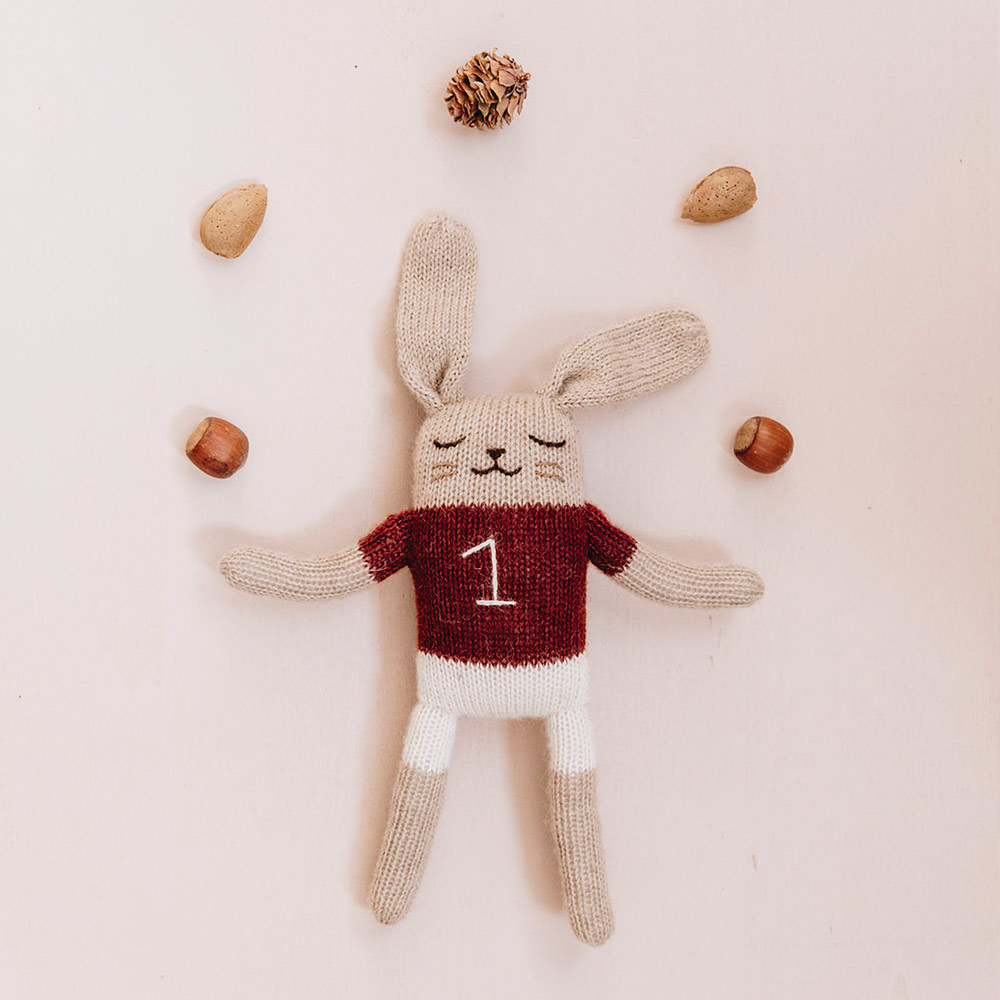 Doudou Lapin en maillot - Sienne - Main Sauvage