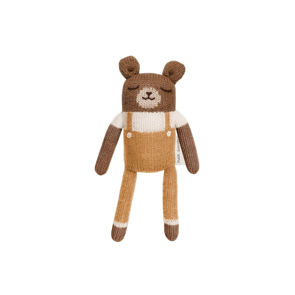 Doudou Ours Salopette - Ocre - Main Sauvage
