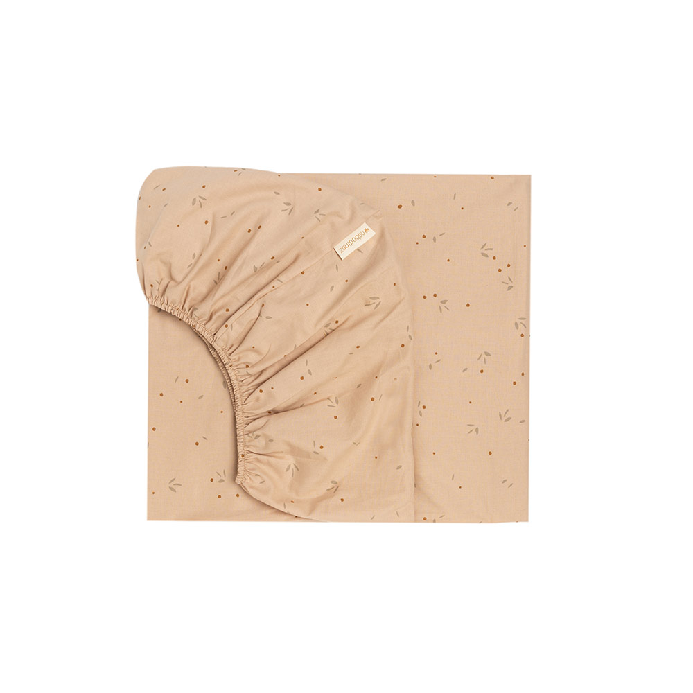 Drap housse Bébé Tibet Willow - Dune - Nobodinoz