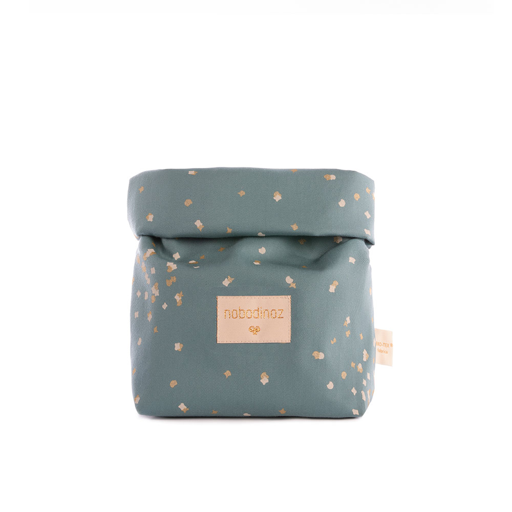 Sac à goûter Too Cool Gold Confetti - Vert celadon - Nobodinoz