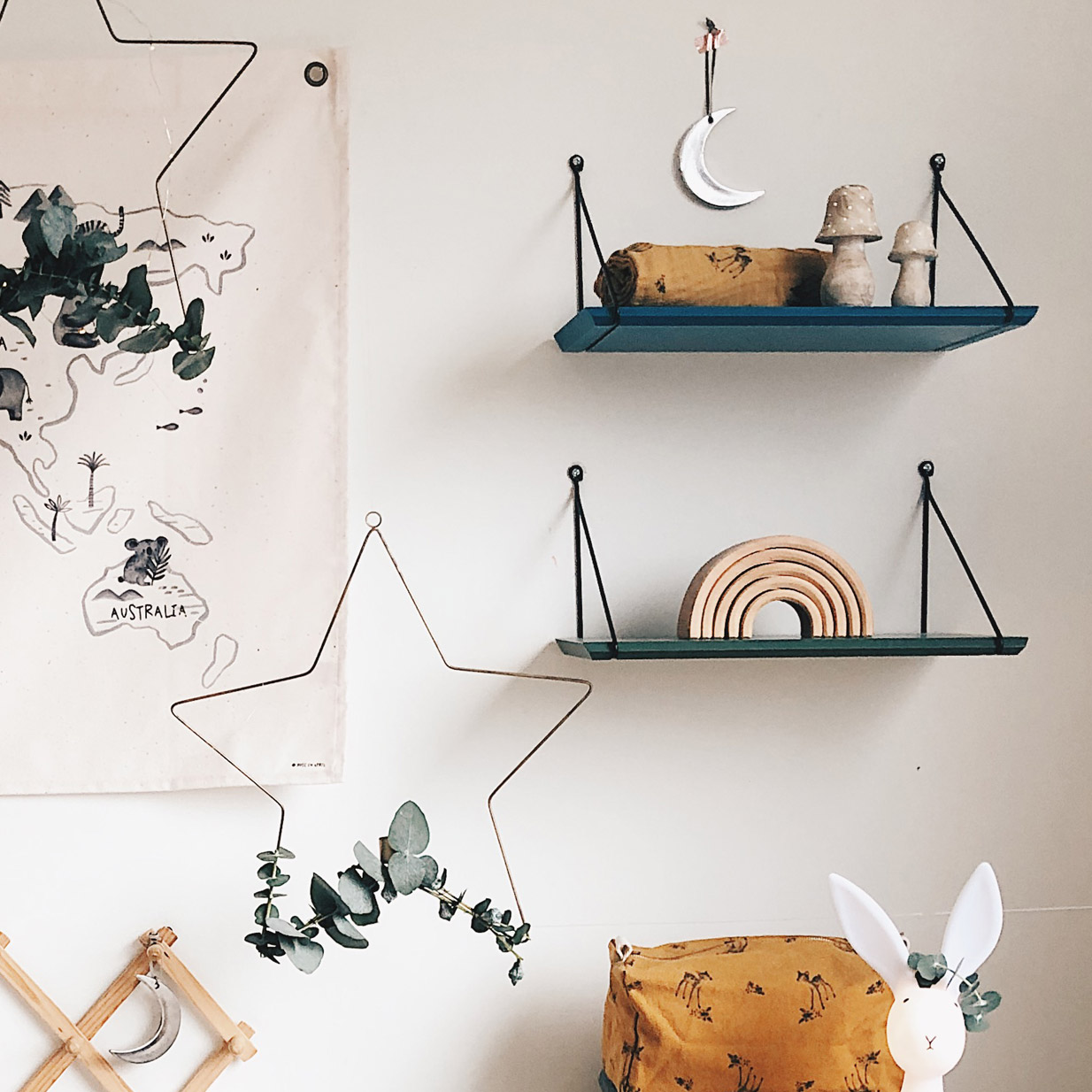 Etagère Mini Babou - Bleu pétrole - Rose in April