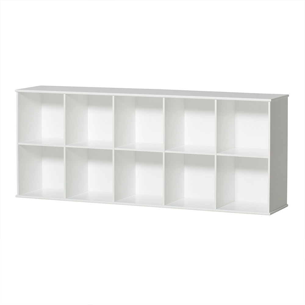 Étagère Wood horizontale 5 x 2 avec socle - Blanc - Oliver Furniture
