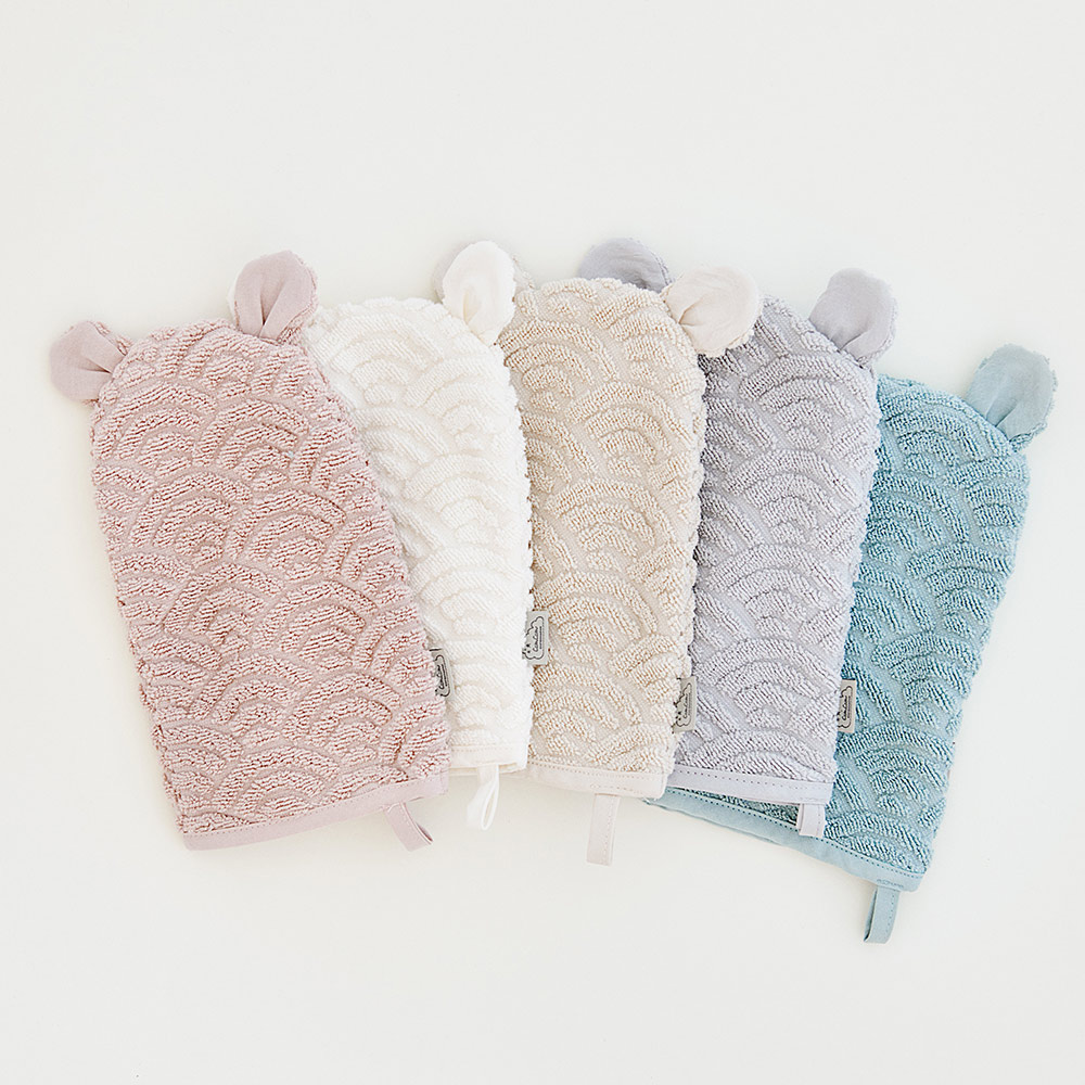 Gant de Toilette Ours - Vieux rose - Cam Cam