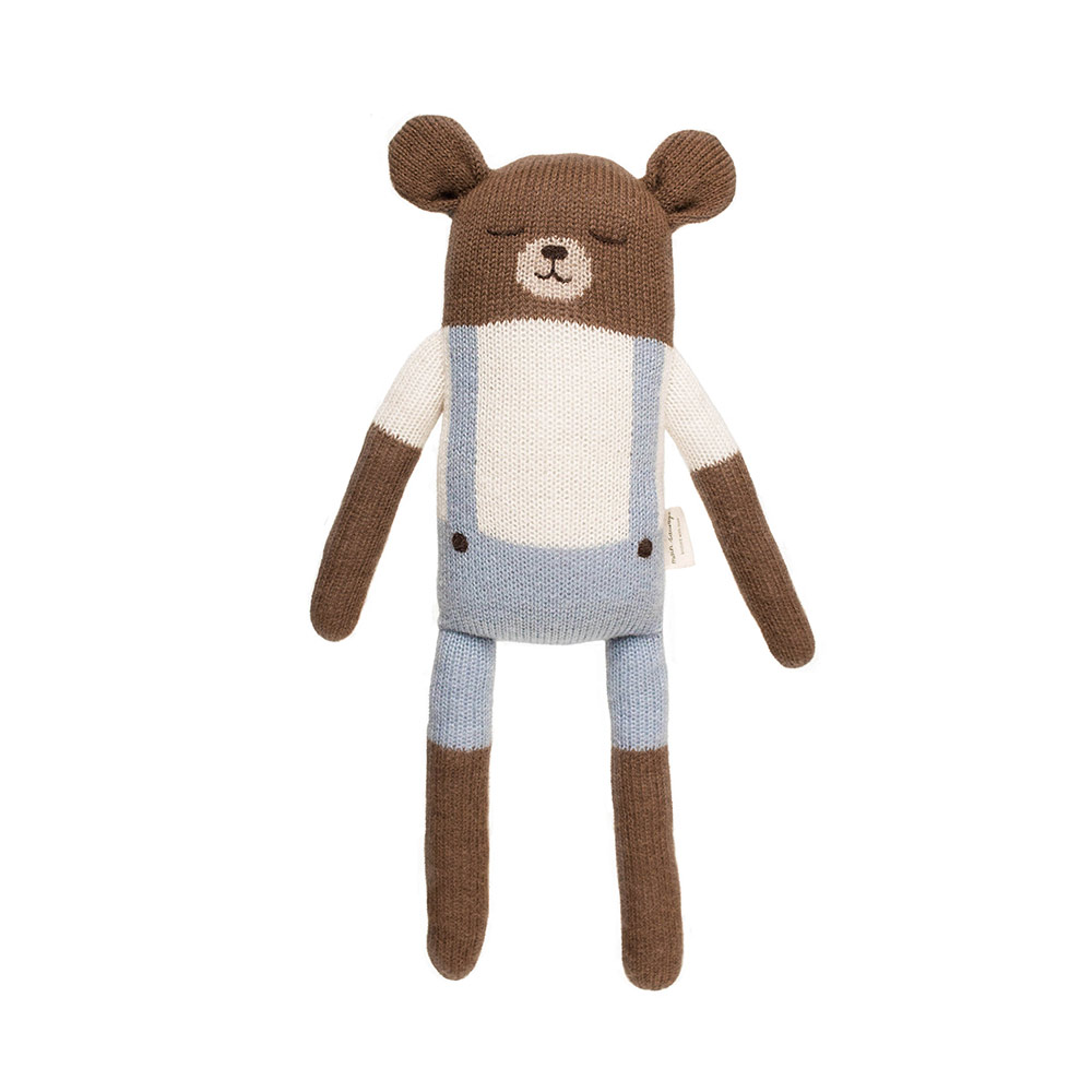 Grand doudou Ours - Bleu - Main Sauvage