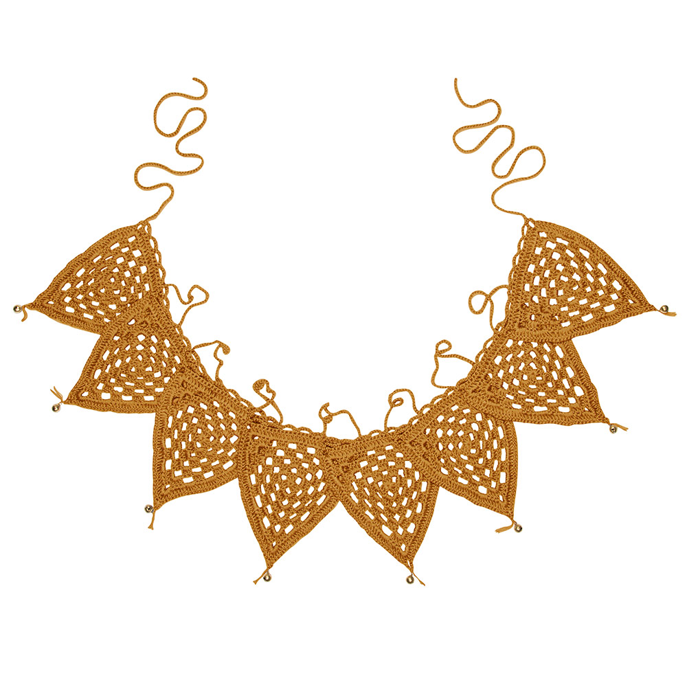 Guirlande Fanions en Crochet - Or - Numéro 74