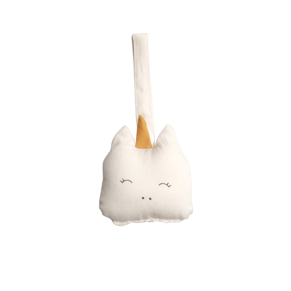 Hochet à suspendre Licorne - Rose pâle - Fabelab