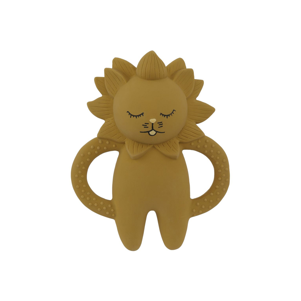 Anneau hochet de dentition Lion - Moutarde - Konges Slojd