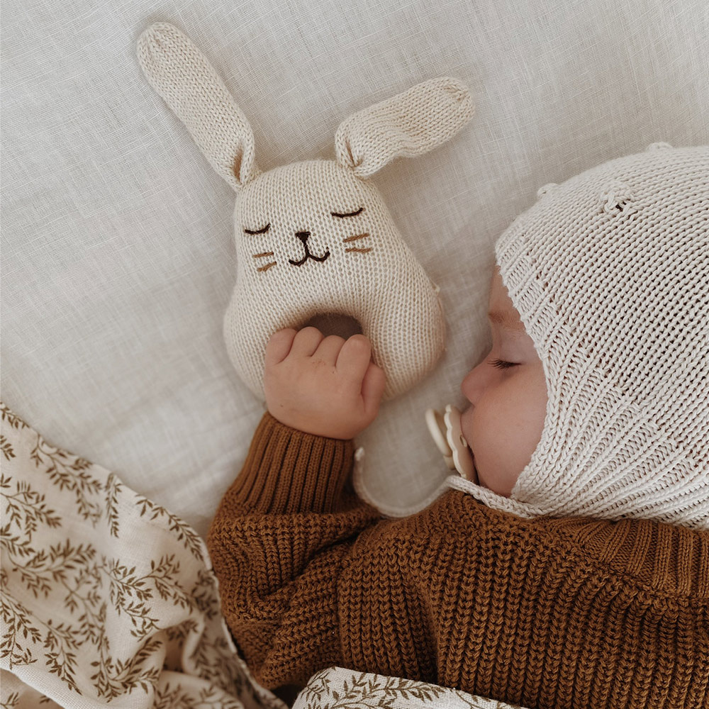 Hochet Lapin - Blanc Main Sauvage