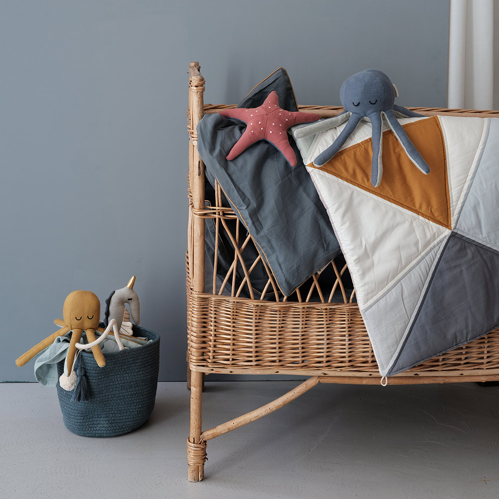 Hochet Octopus - Bleu pétrole - Fabelab