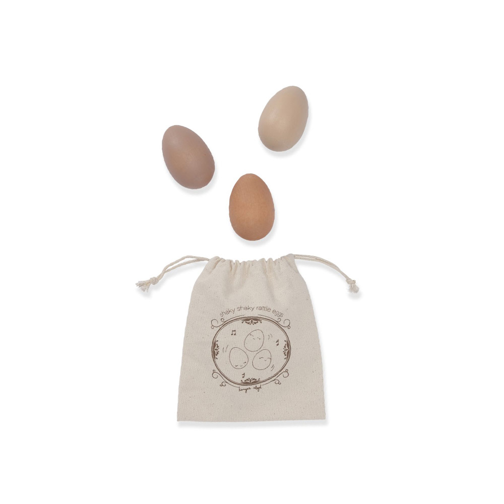 Set de 3 Hochets Oeufs - Rose - Konges Slojd