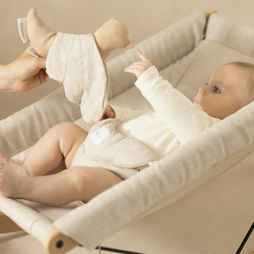 Hochet Oiseau Lin Français - Sand Nobodinoz