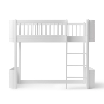 Lit junior mezzanine mi-haut Mini+ Wood - Blanc Oliver Furniture