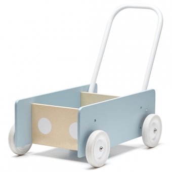 Chariot poussette en bois - Bleu gris Kid's Concept