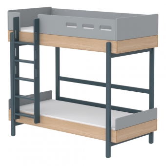 Lit superposé échelle droite Popsicle - Chêne/Blueberry Flexa Popsicle