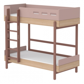 Lit superposé échelle droite Popsicle - Chêne/Cherry Flexa Popsicle