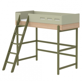 Lit mezzanine échelle inclinée Popsicle - Chêne/Kiwi Flexa Popsicle