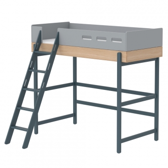Lit mezzanine échelle inclinée Popsicle - Chêne/Blueberry Flexa Popsicle