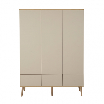 Armoire 3 portes Flow XL - Argile / Chêne Quax