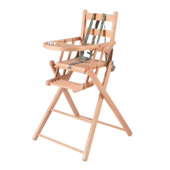 Chaise haute extra pliante Sarah - Hêtre vernis Combelle