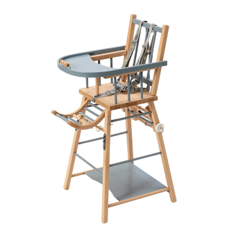 Chaise Haute transformable Marcel - Bleu gris Combelle