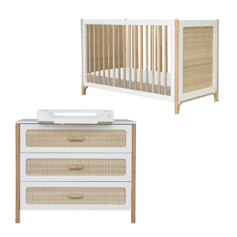 Chambre Bébé Complète Océania Duo Commode à langer - Blanc Théo