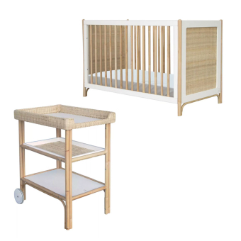 Chambre Bébé Complète Océania Duo Table à langer - Blanc Théo