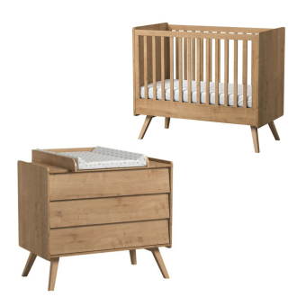 Chambre Bébé Complète Vintage Duo - Chêne Théo