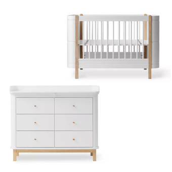 Chambre Bébé Complète Mini+ Wood - Grand plan à langer Oliver Furniture