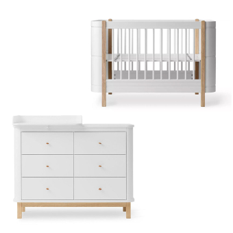 Chambre Bébé Complète Mini+ Wood - Petit plan à langer Oliver Furniture