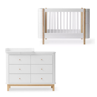 Chambre Bébé Complète évolutive Mini+ Wood - Petit plan à langer Oliver Furniture